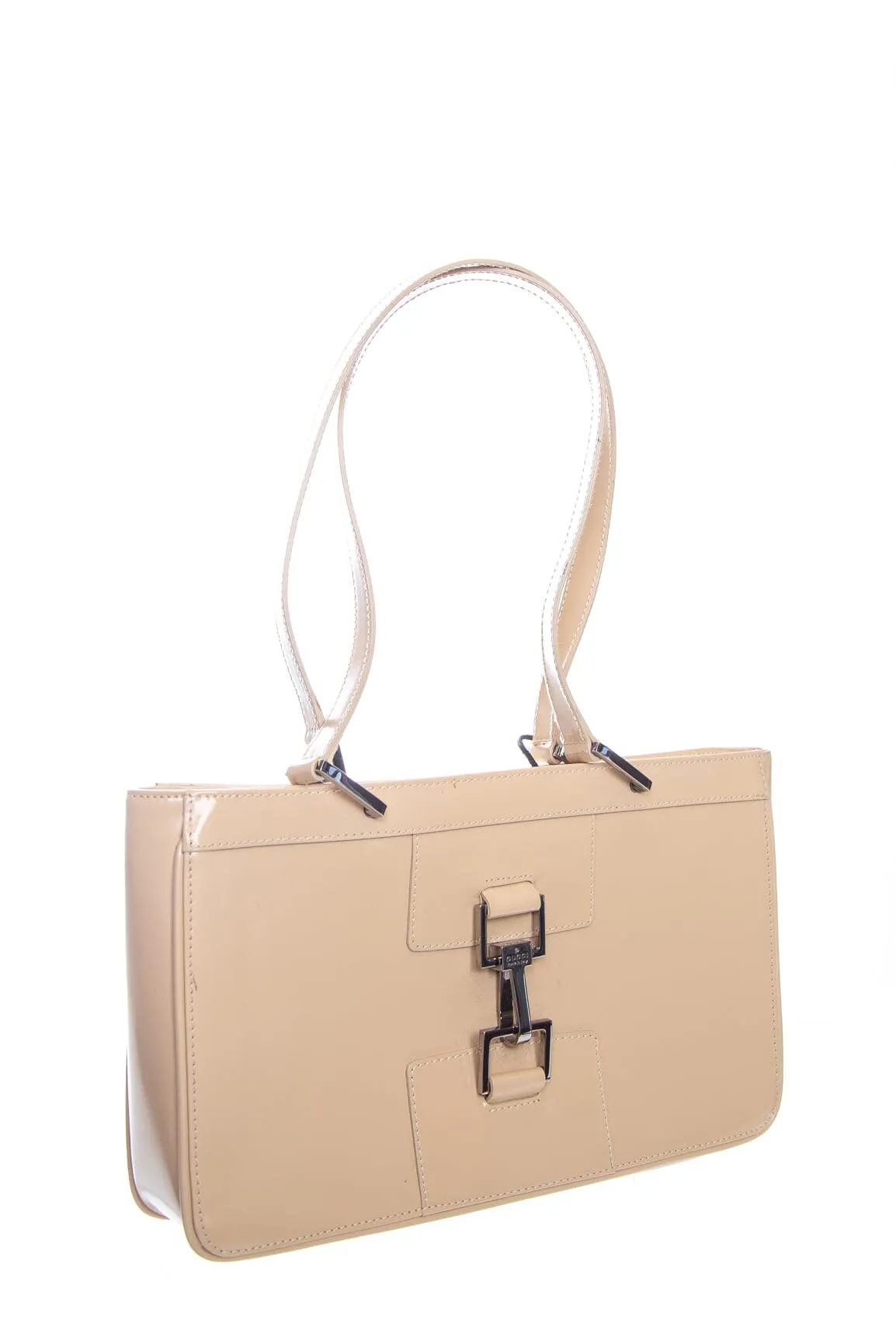 Gucci Tan Patent Leather Shoulder Bag