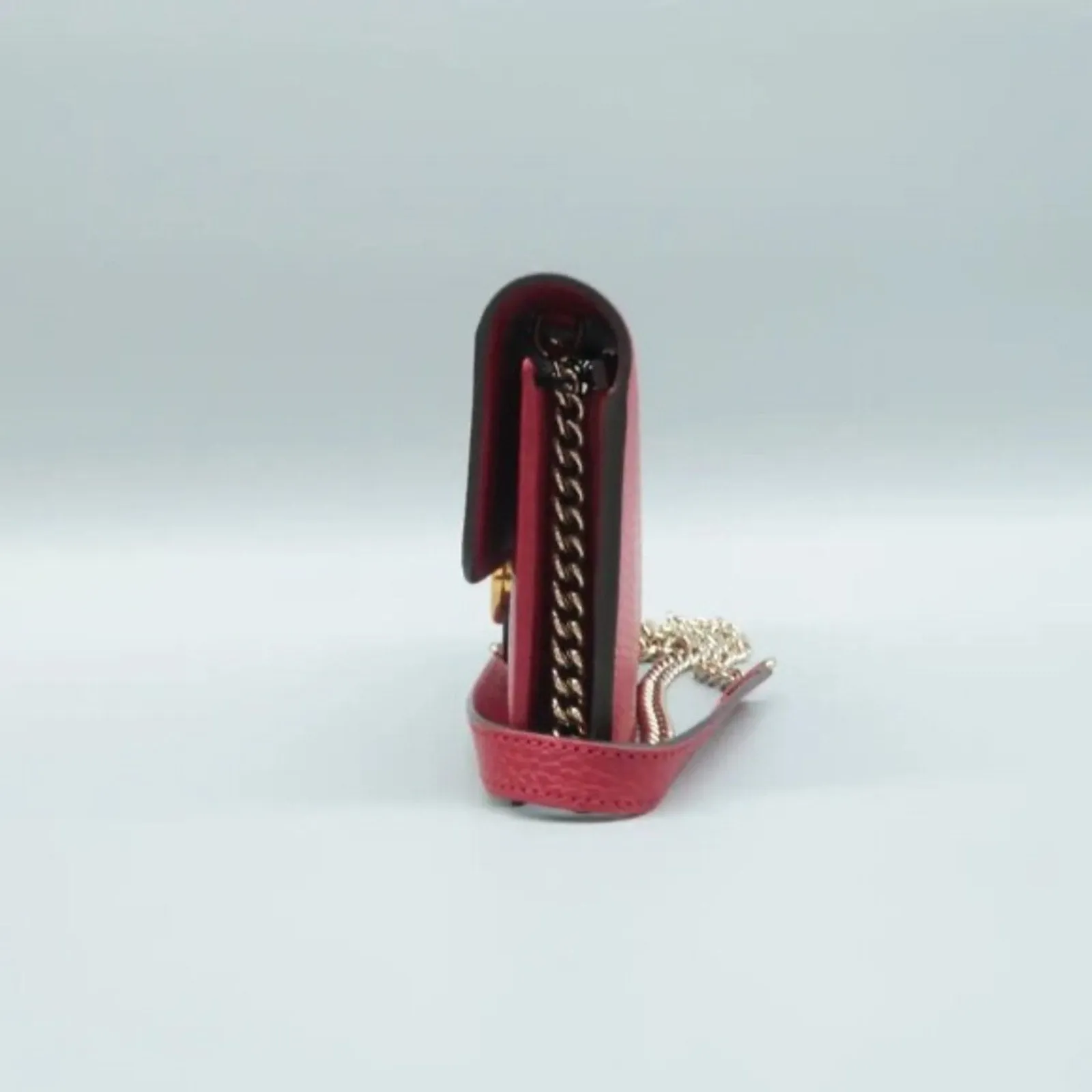 GUCCI Woc Red Leather Shoulder Bag