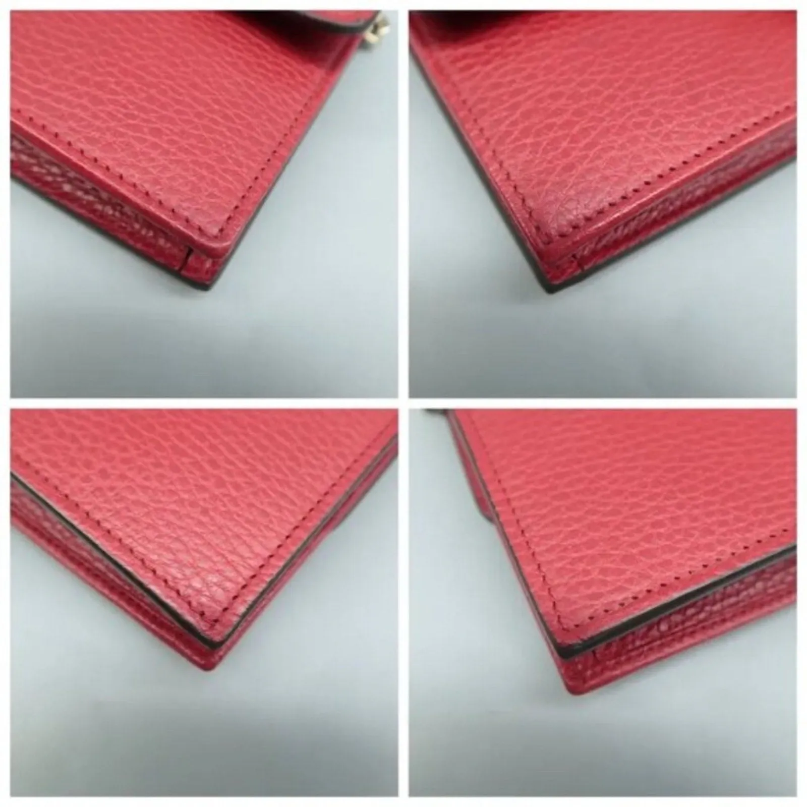 GUCCI Woc Red Leather Shoulder Bag
