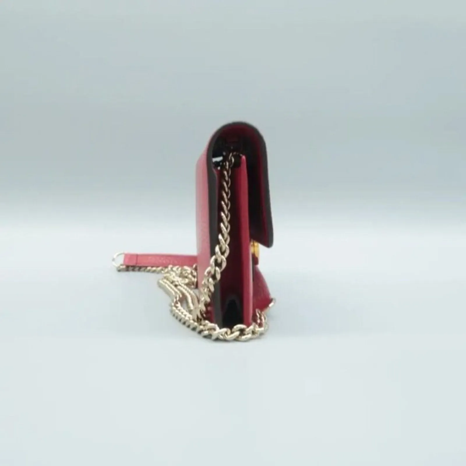 GUCCI Woc Red Leather Shoulder Bag