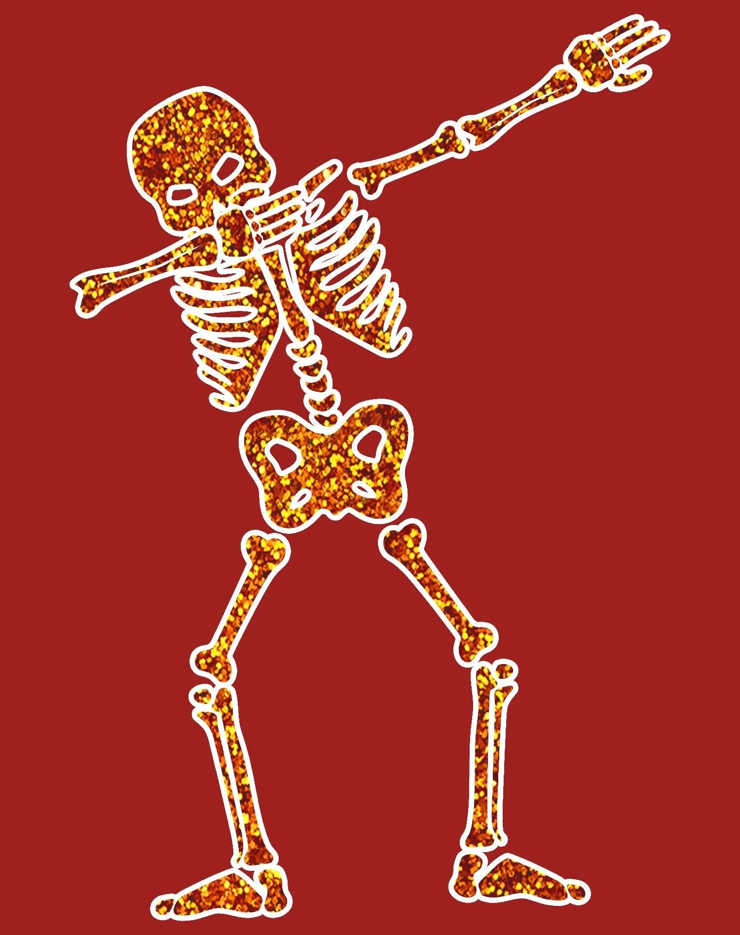 Halloween Day Of The Dead Dabbing Skeleton Bling Stencil Official Youth T-shirt
