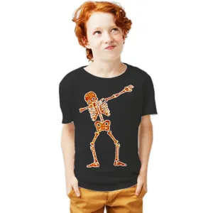 Halloween Day Of The Dead Dabbing Skeleton Bling Stencil Official Youth T-shirt