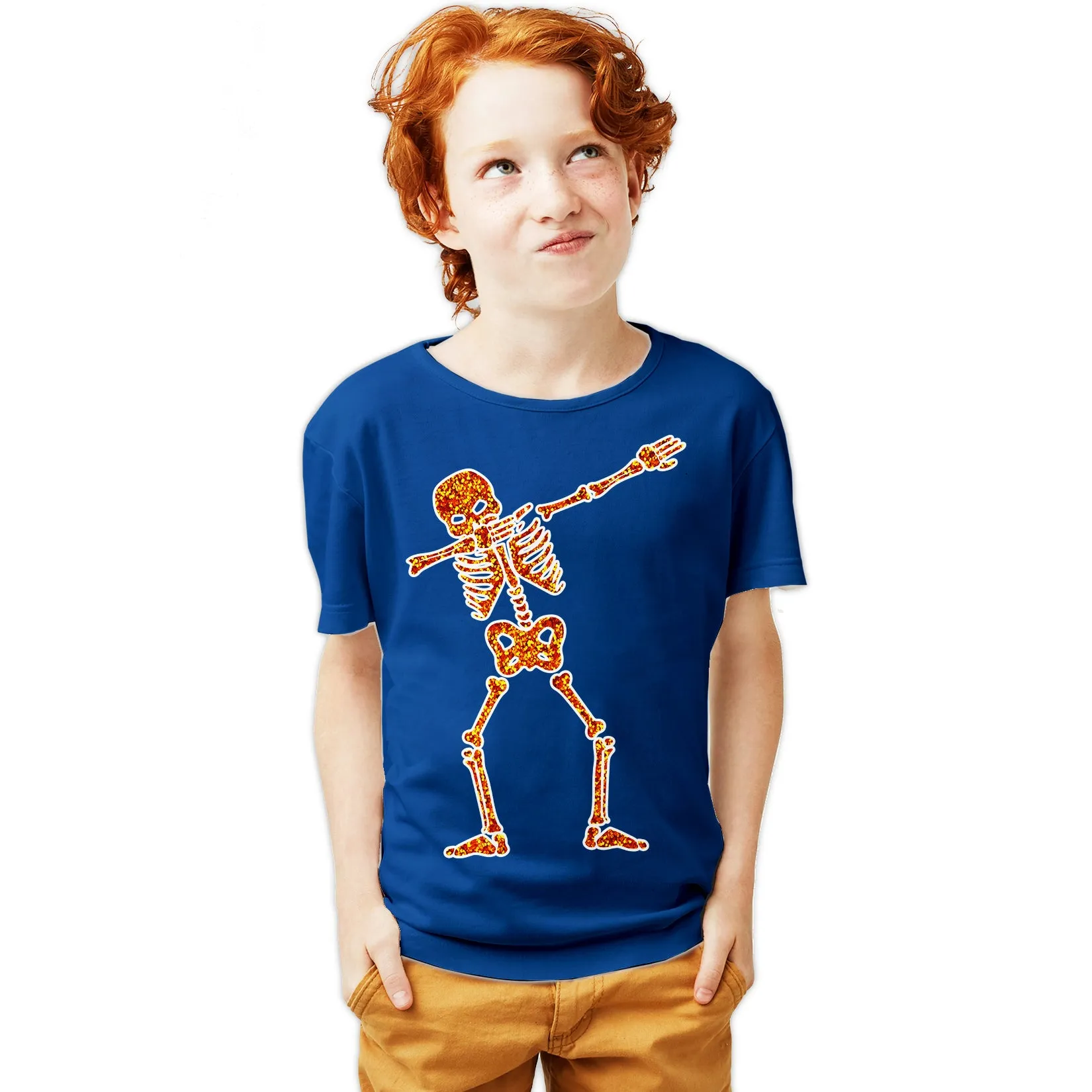 Halloween Day Of The Dead Dabbing Skeleton Bling Stencil Official Youth T-shirt