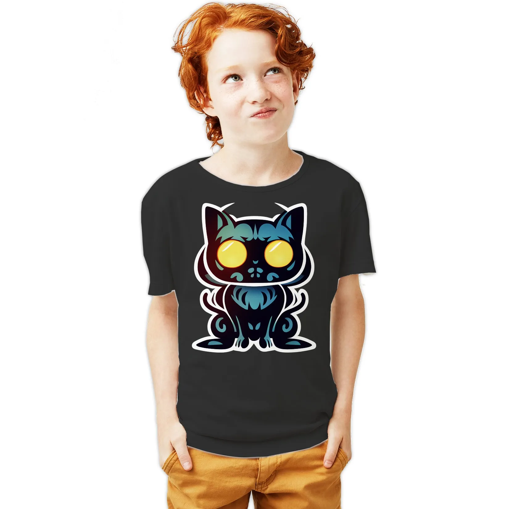 Halloween Horror Zombie Monster Black Cat Festival Rave Art Official Youth T-shirt