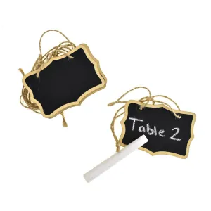 Hanging Jute Twine Scalloped Chalkboard Signs   Chalk, 3-Inch, 6-Piece