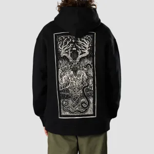 Heathen Ceronnous Mono Relax fit Pullover Hoodie Black
