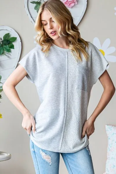 Heimish Pocketed Round Neck Short Sleeve T-Shirt