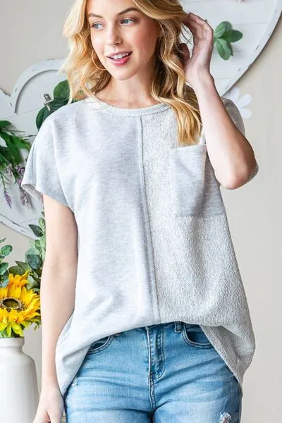 Heimish Pocketed Round Neck Short Sleeve T-Shirt