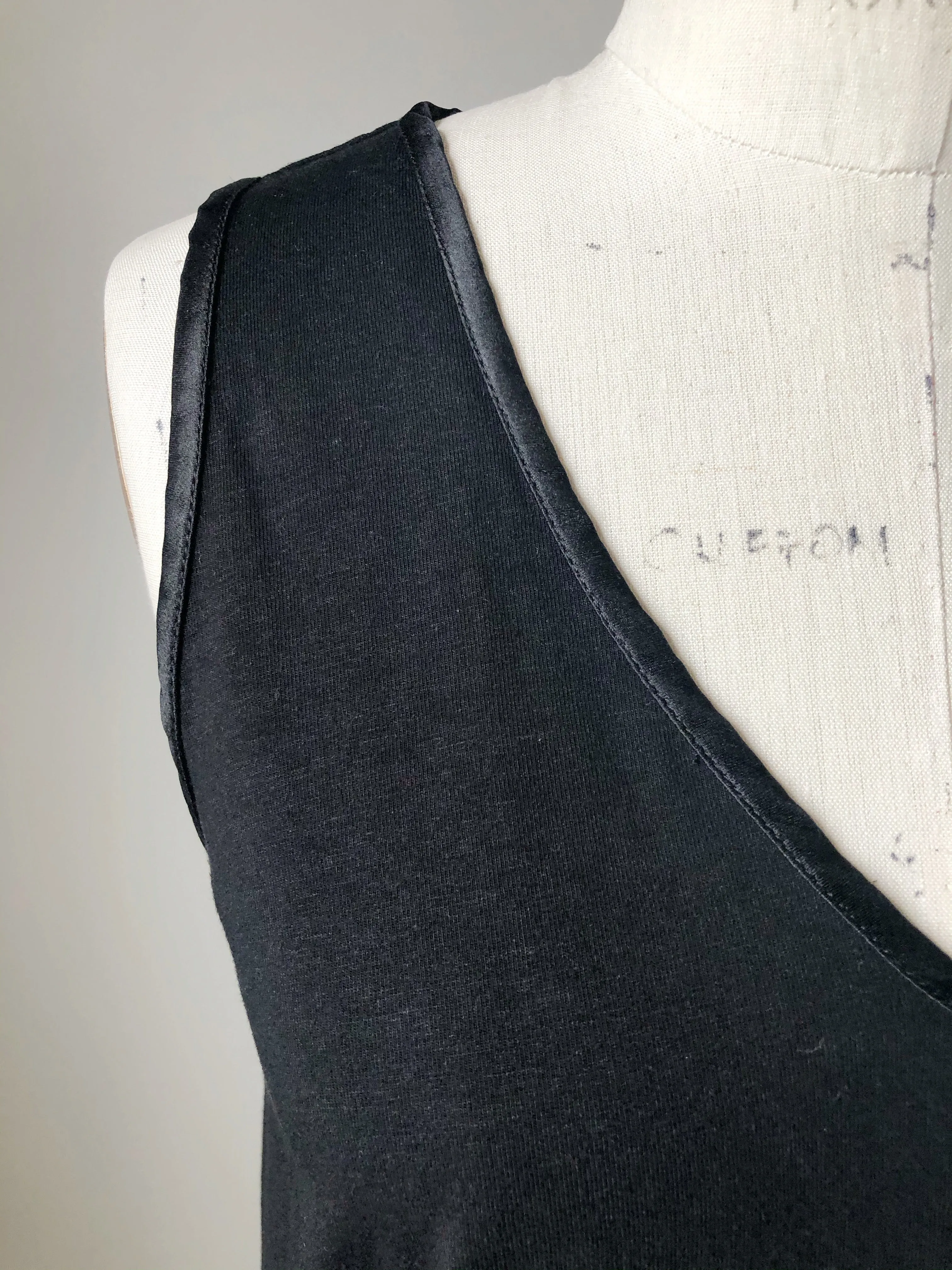 hemp jersey and silk organza tank slip