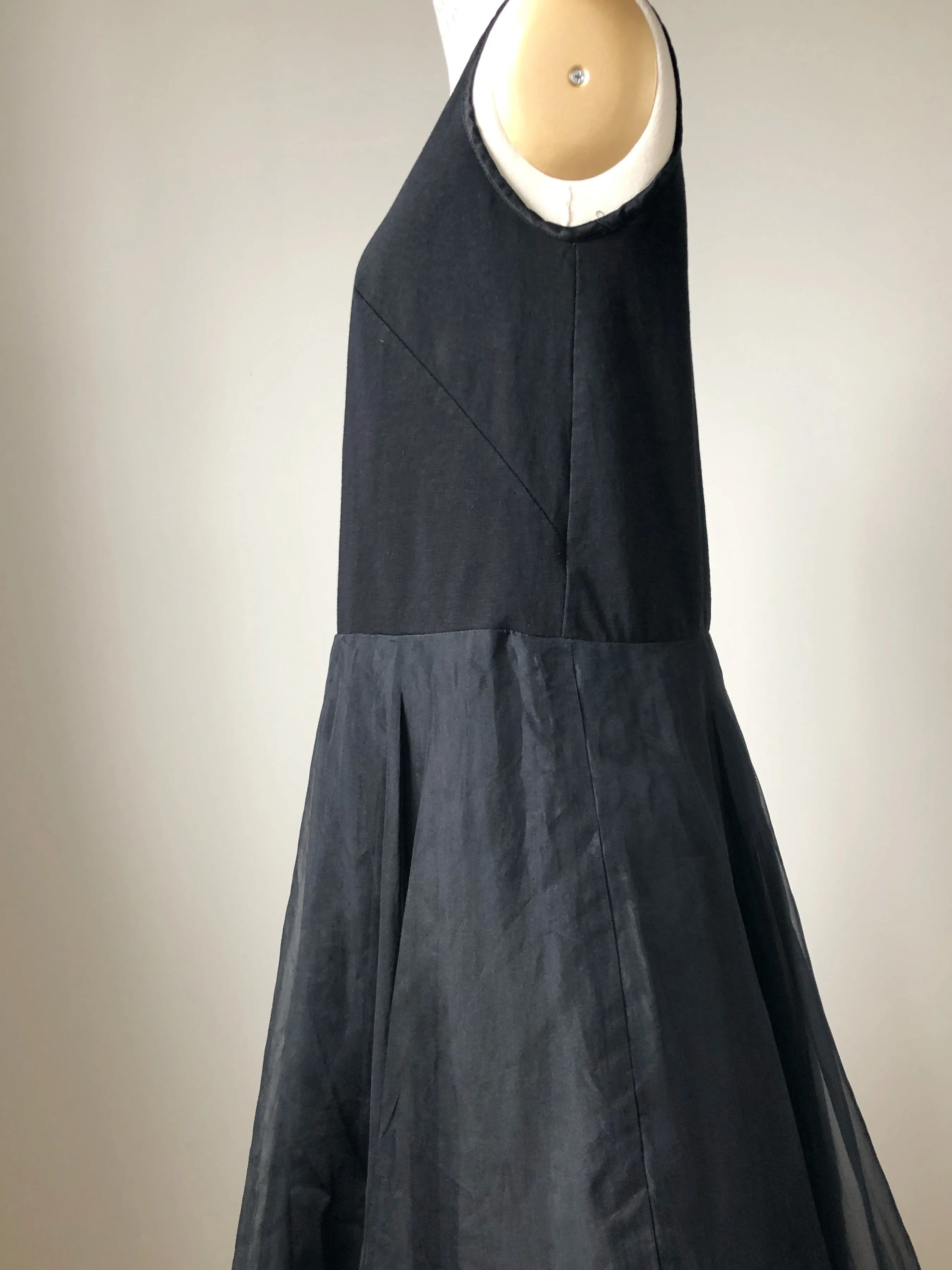 hemp jersey and silk organza tank slip