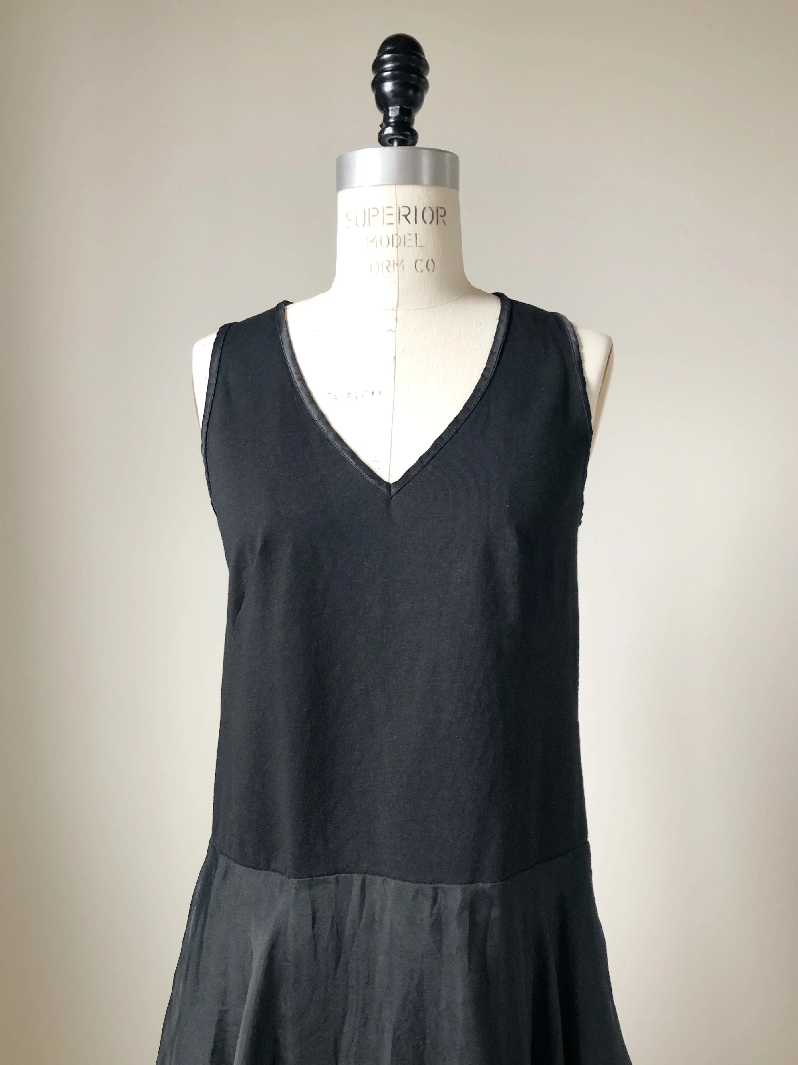 hemp jersey and silk organza tank slip
