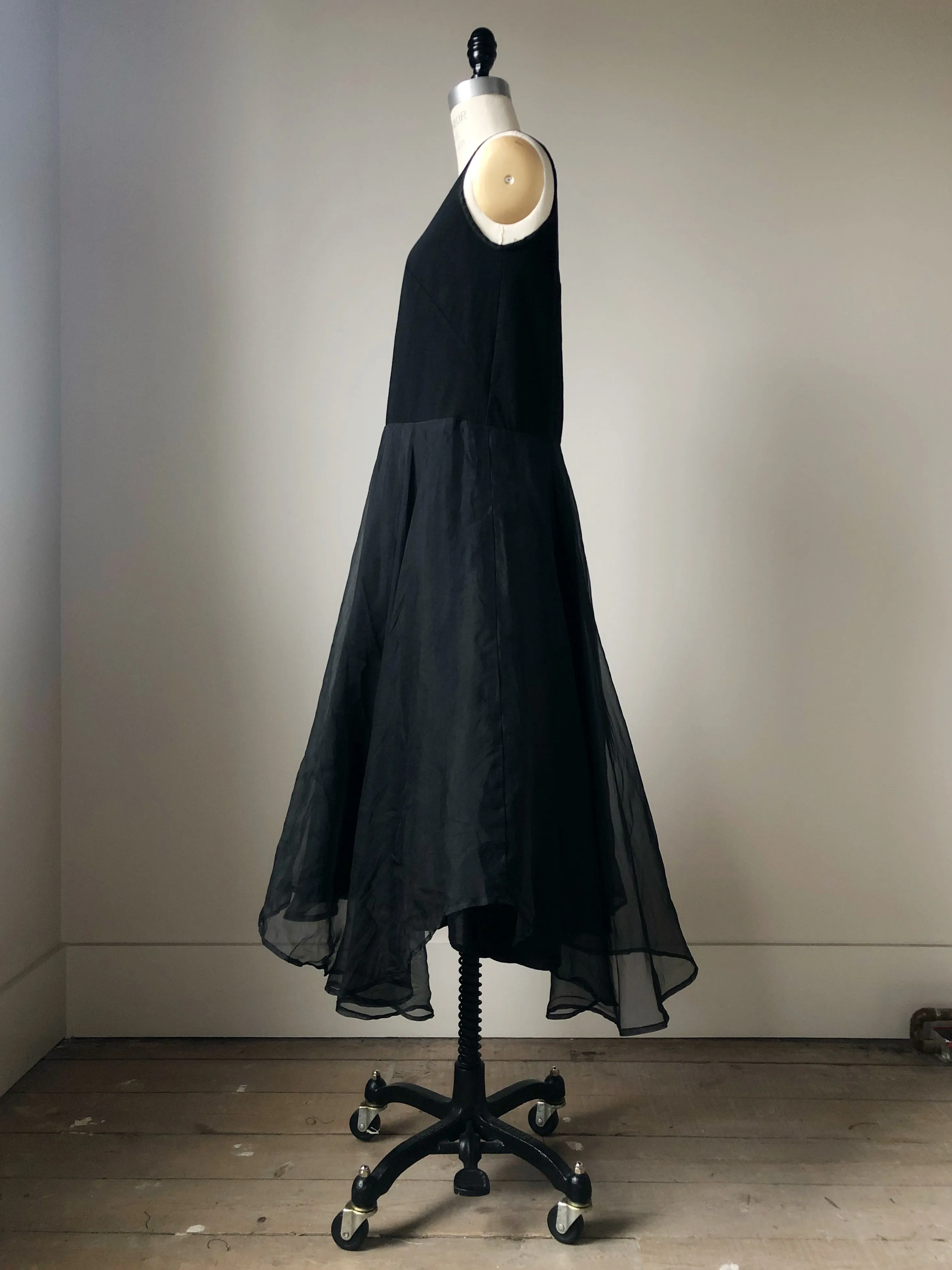 hemp jersey and silk organza tank slip