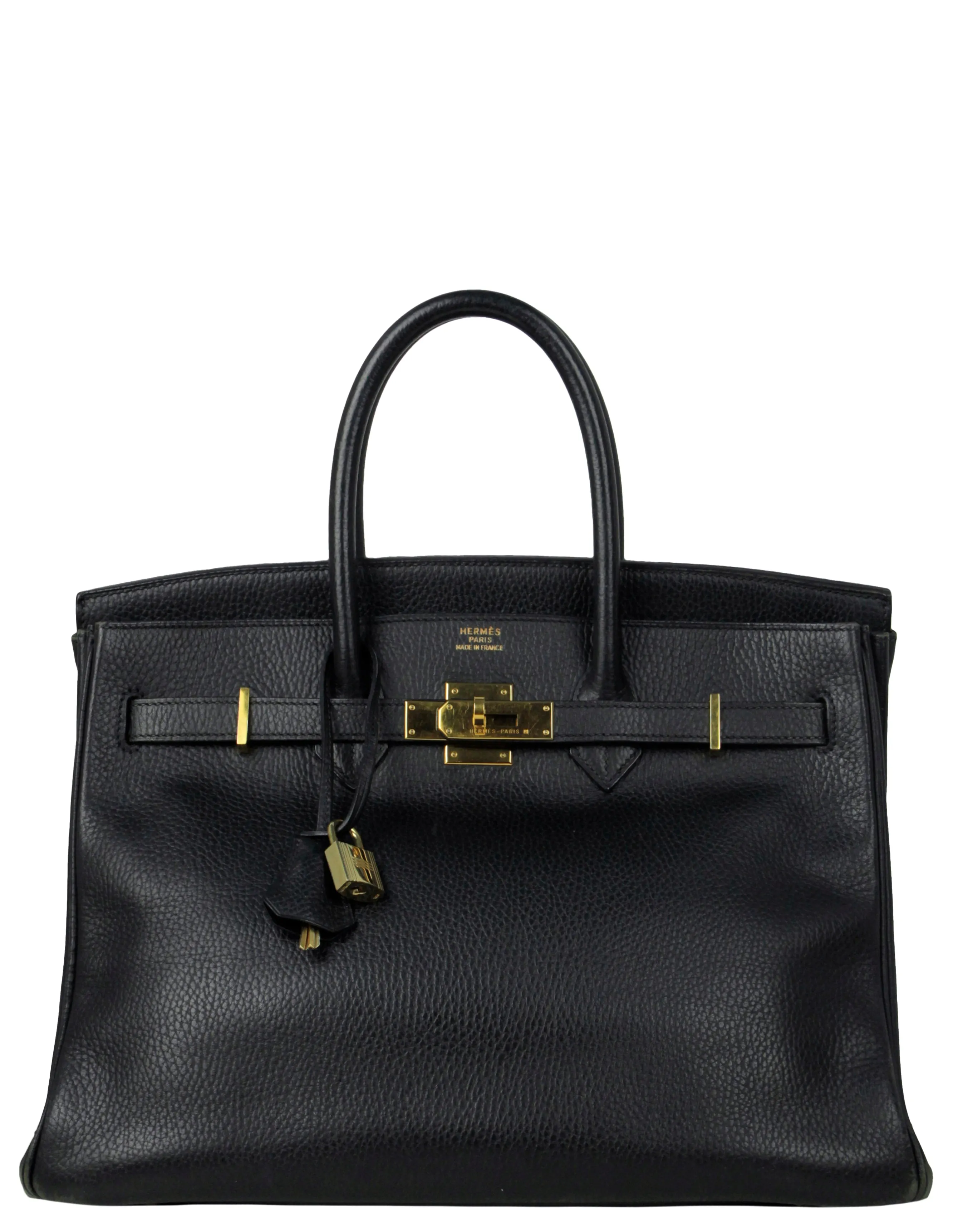 Hermes Black Clemence Leather 35cm Birkin Bag GHW