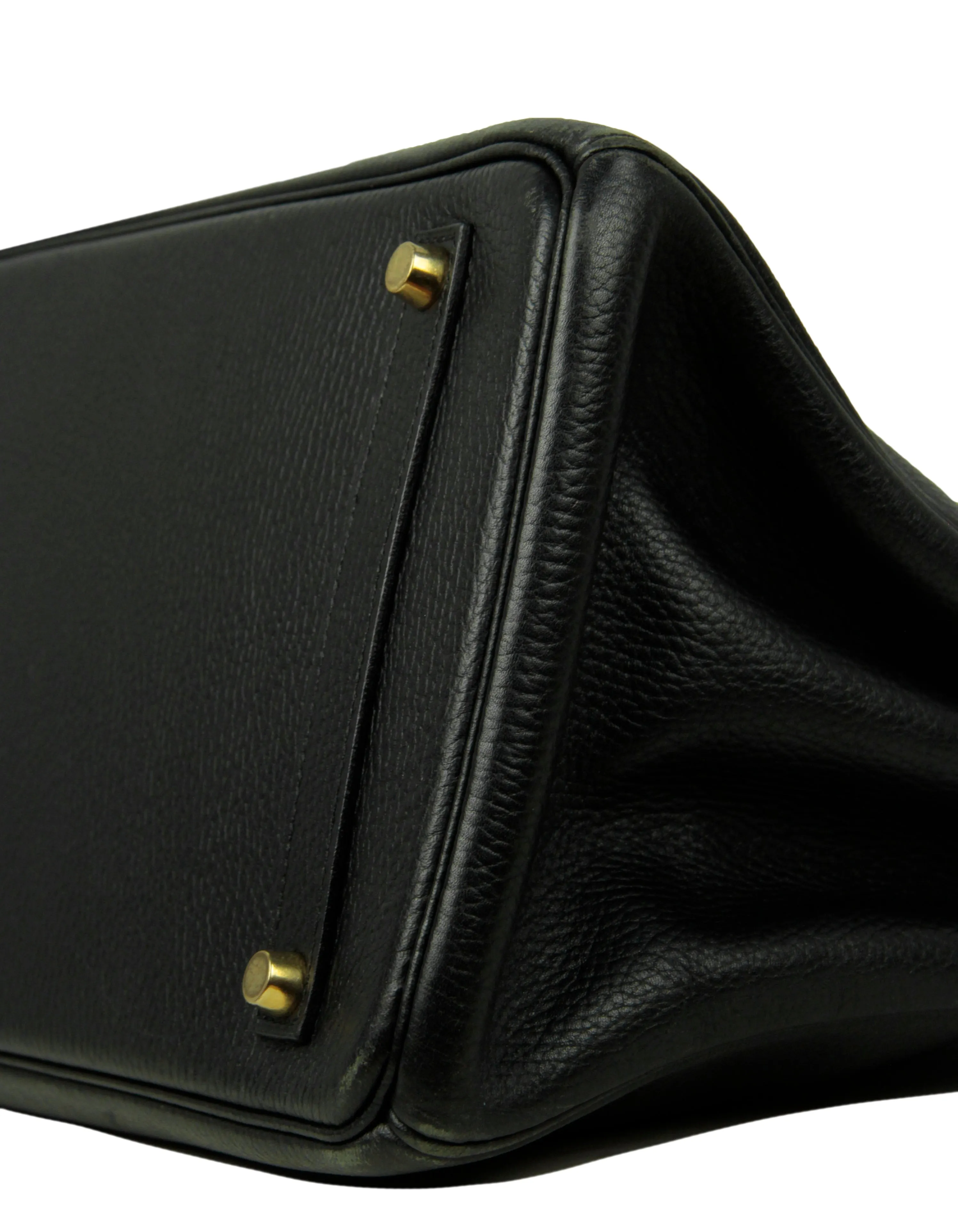 Hermes Black Clemence Leather 35cm Birkin Bag GHW