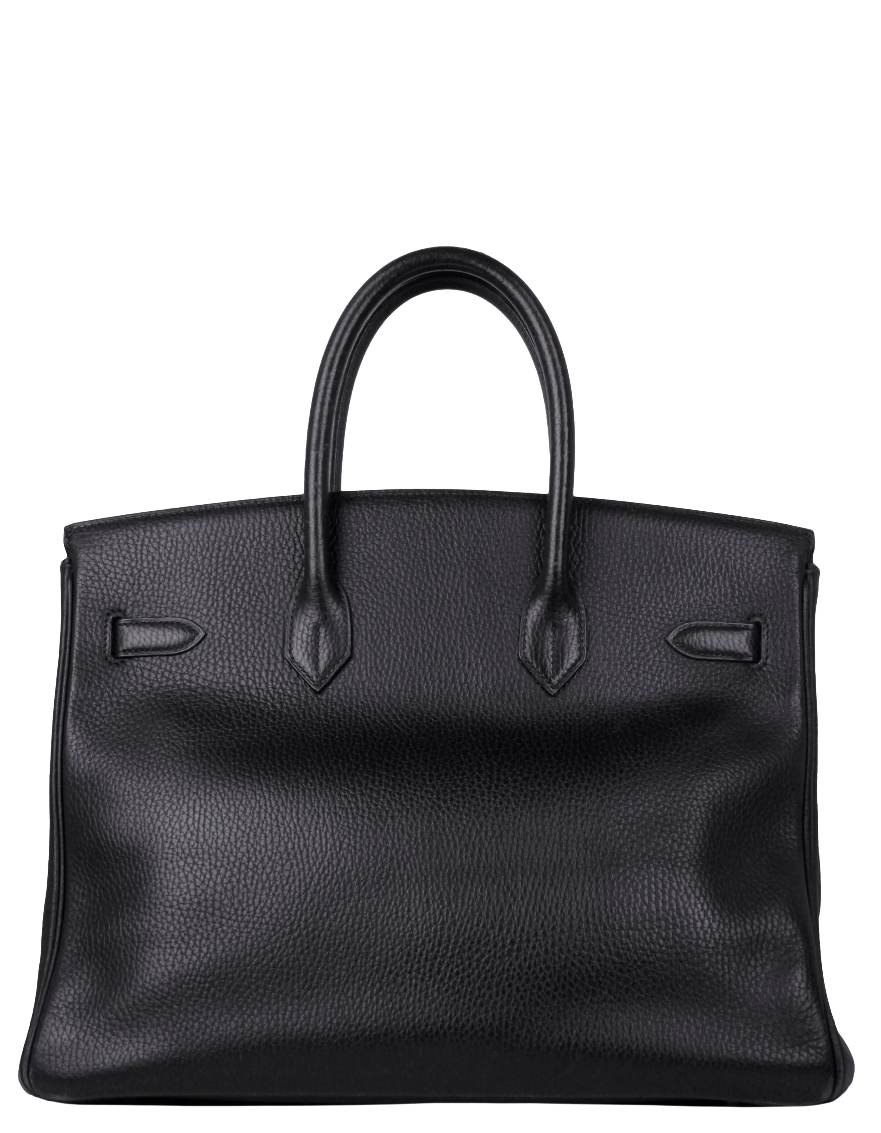 Hermes Black Clemence Leather 35cm Birkin Bag GHW