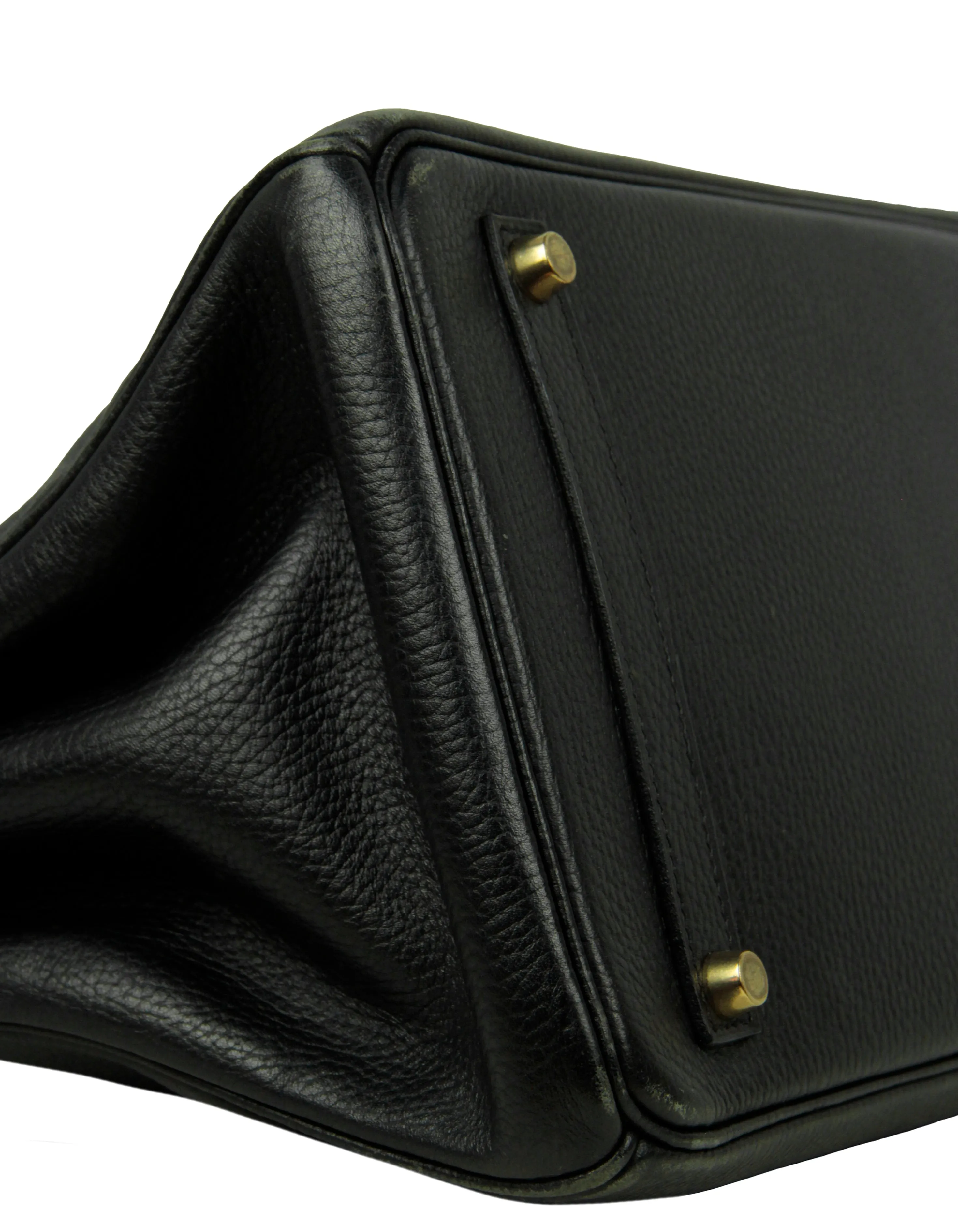 Hermes Black Clemence Leather 35cm Birkin Bag GHW