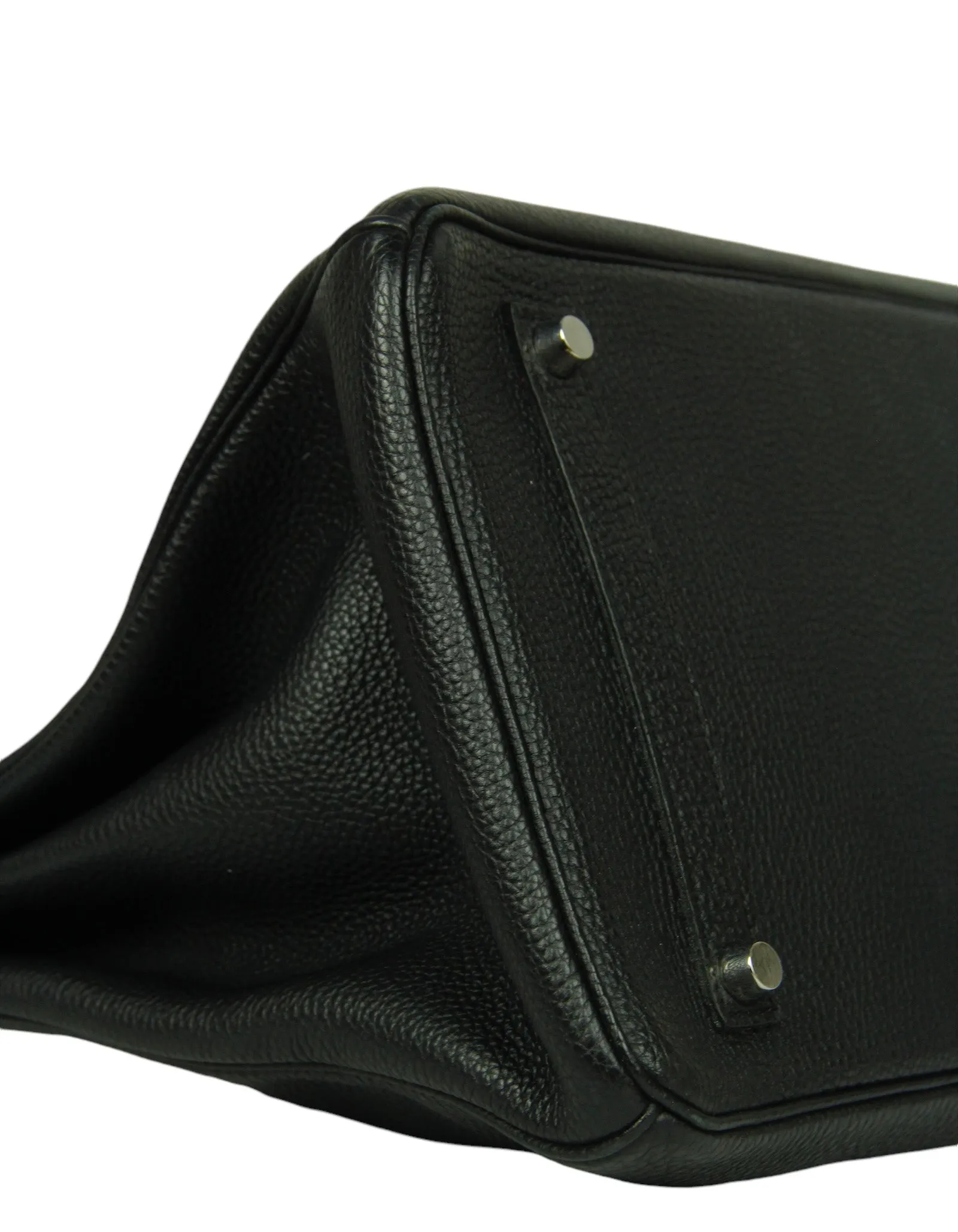 Hermes Black Leather 35cm Birkin Bag PHW