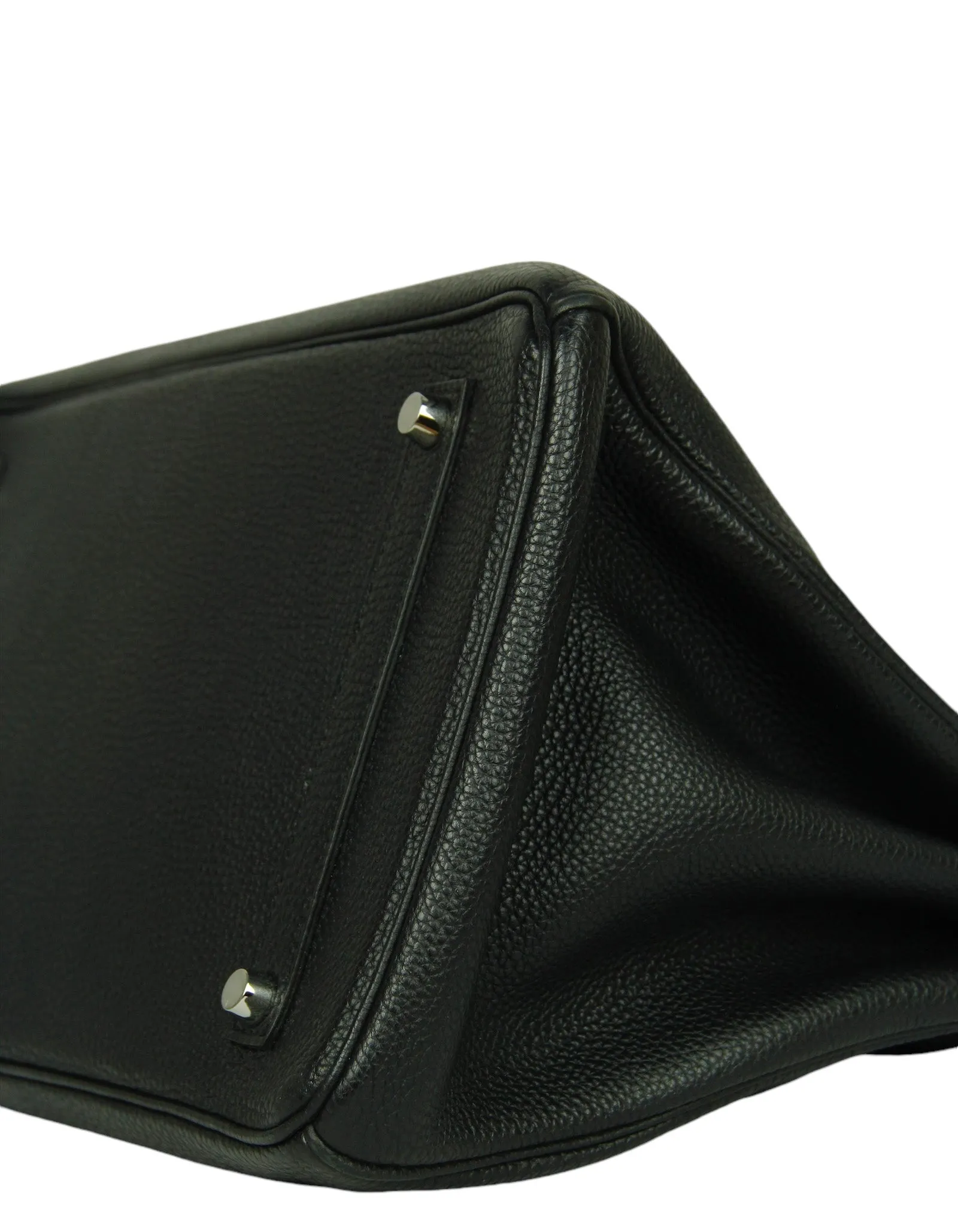 Hermes Black Leather 35cm Birkin Bag PHW