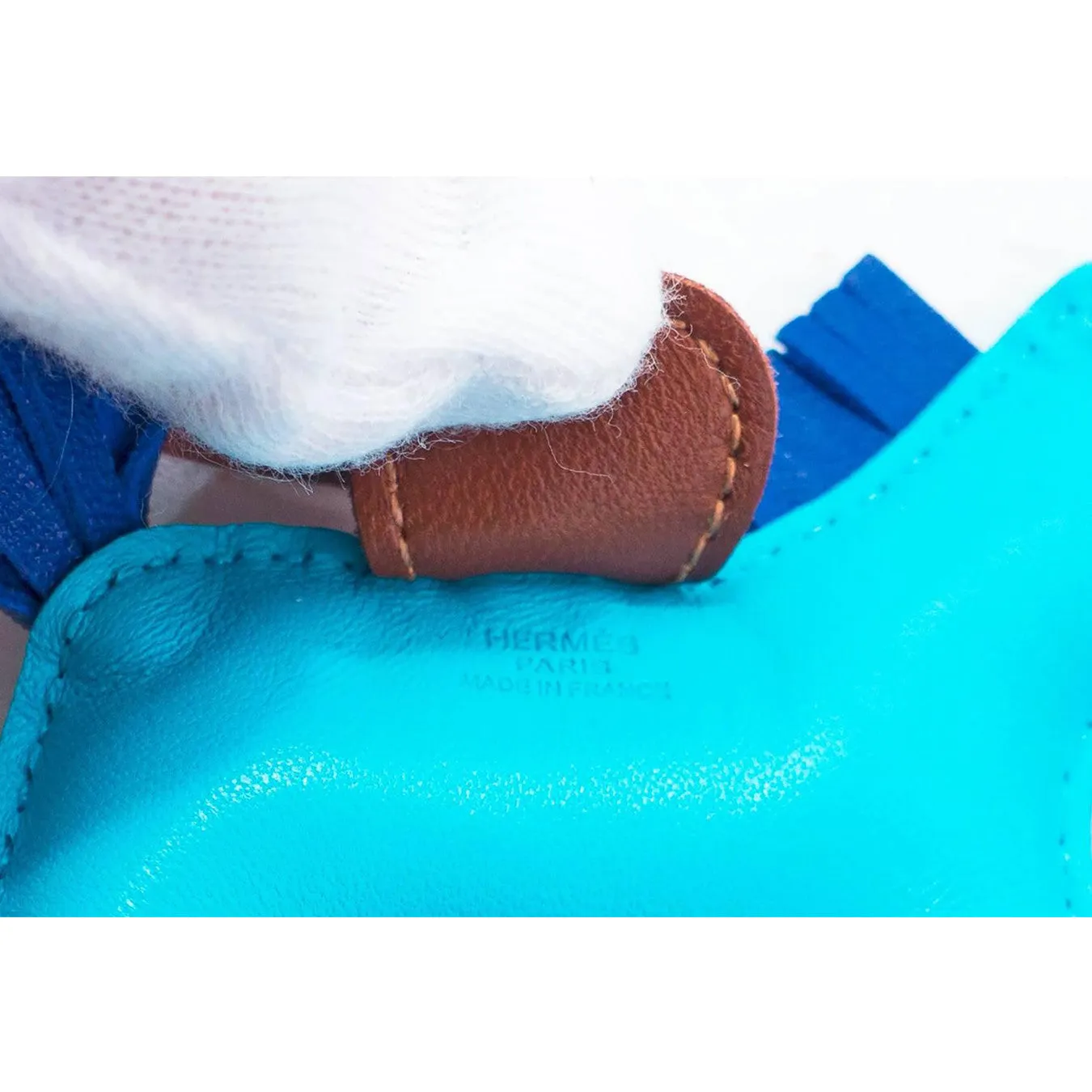 Hermes Blue Aztec Blue Electric Fauve Rodeo Horse Charm PM Small Rare Color