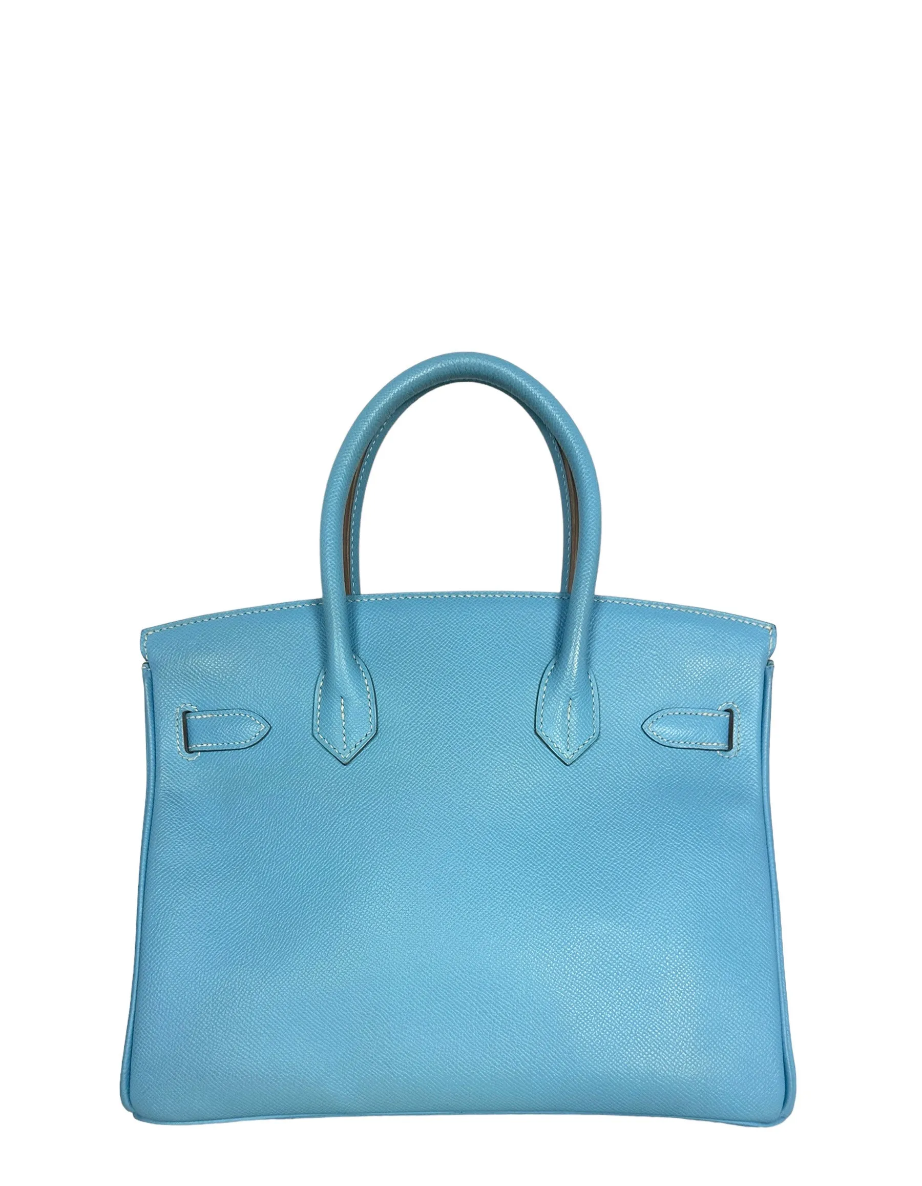 Hermes Blue Celeste/ Mykonos Epsom Leather 30cm Candy Birkin Bag PHW