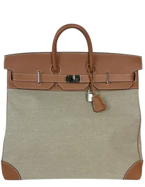 Hermes HAC Gold Toile 50cm Birkin Bag
