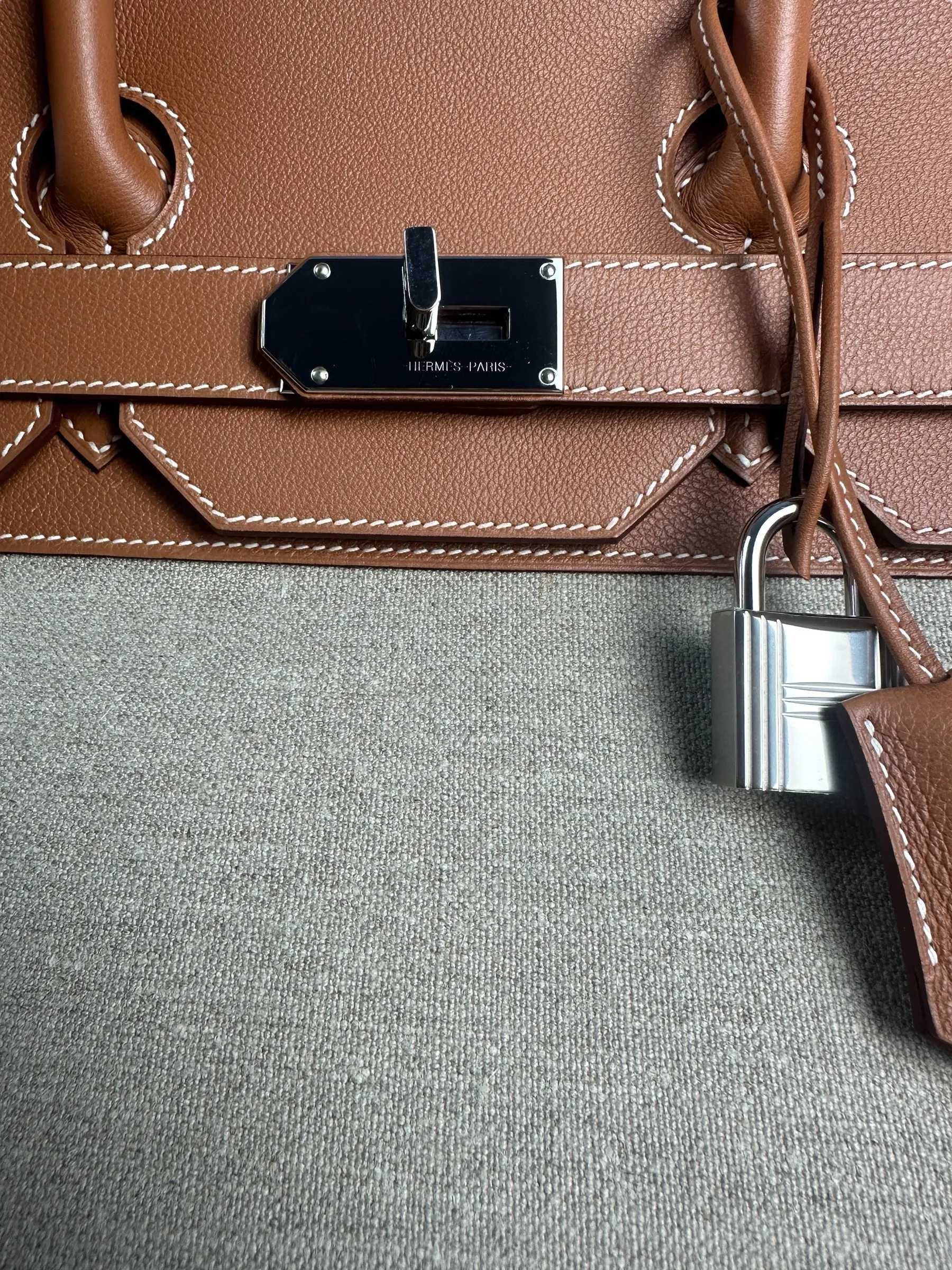 Hermes HAC Gold Toile 50cm Birkin Bag