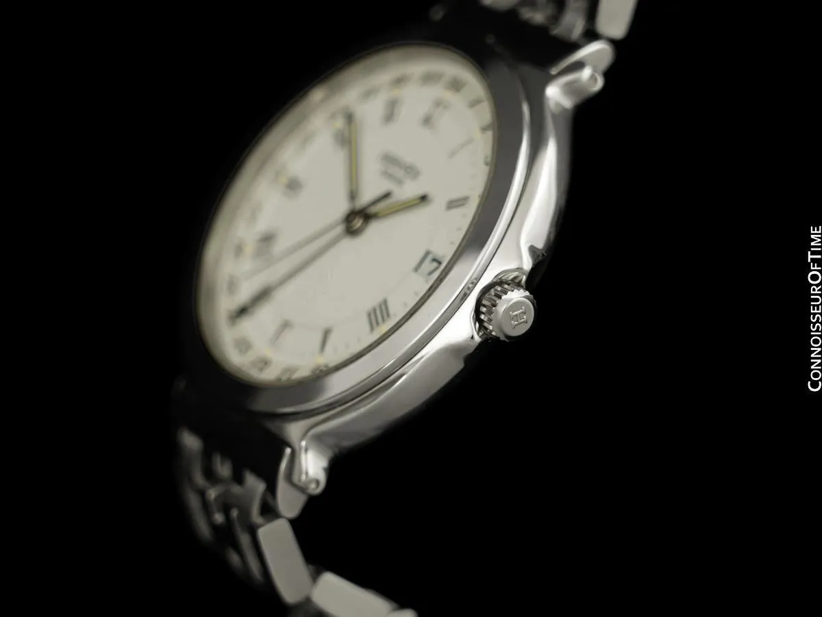 Hermes Mens Full Size Captain Nemo GMT Quartz Watch - Stainless Steel