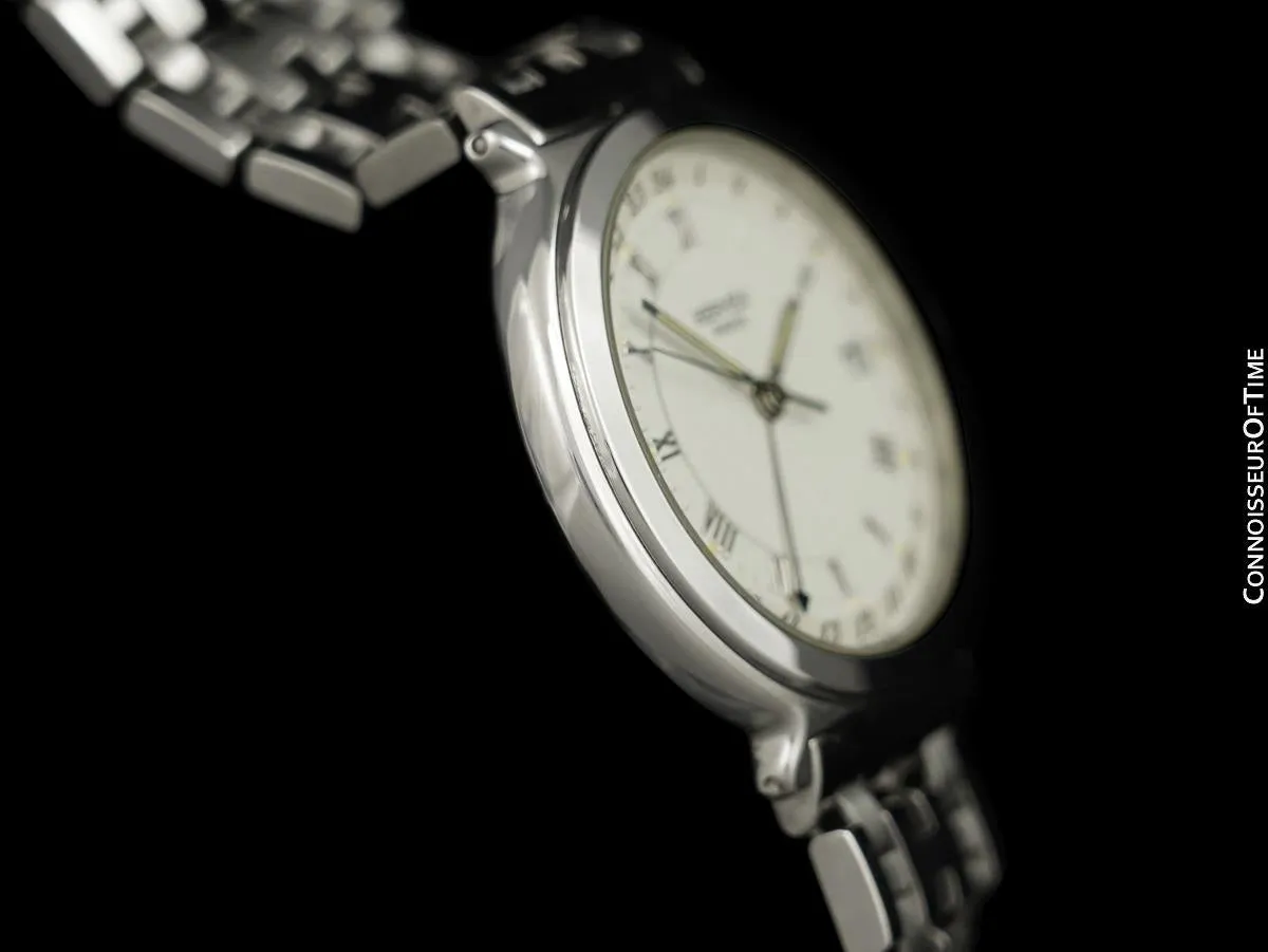 Hermes Mens Full Size Captain Nemo GMT Quartz Watch - Stainless Steel
