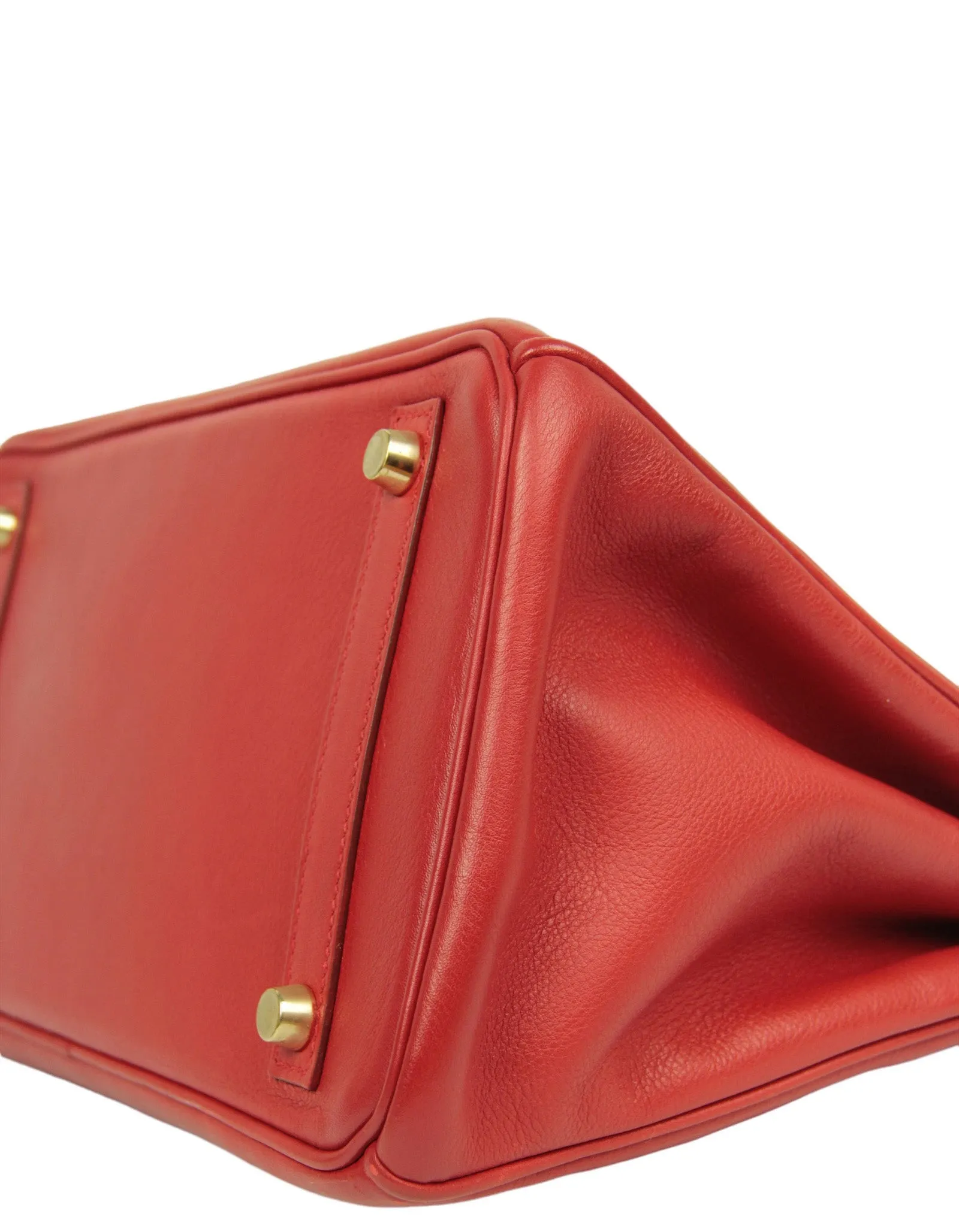 Hermes Red Swift Leather 30cm Birkin Bag GHW