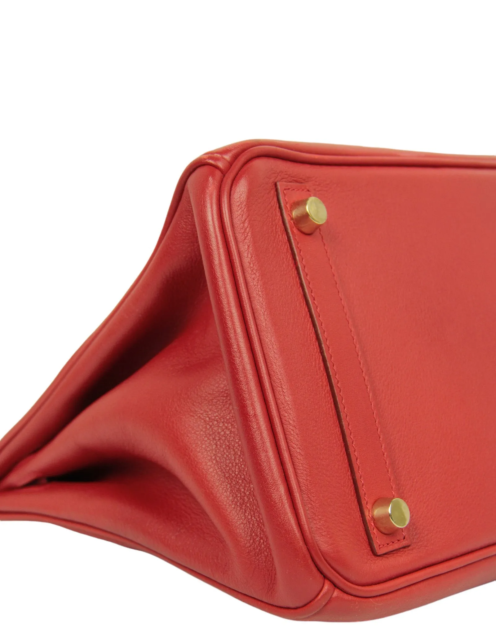 Hermes Red Swift Leather 30cm Birkin Bag GHW