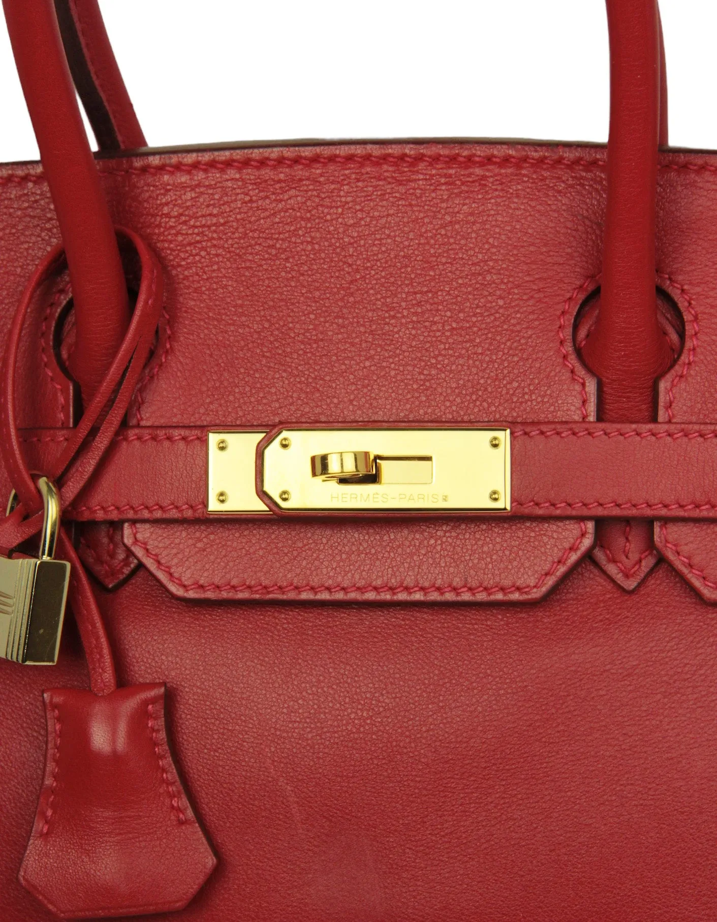 Hermes Red Swift Leather 30cm Birkin Bag GHW