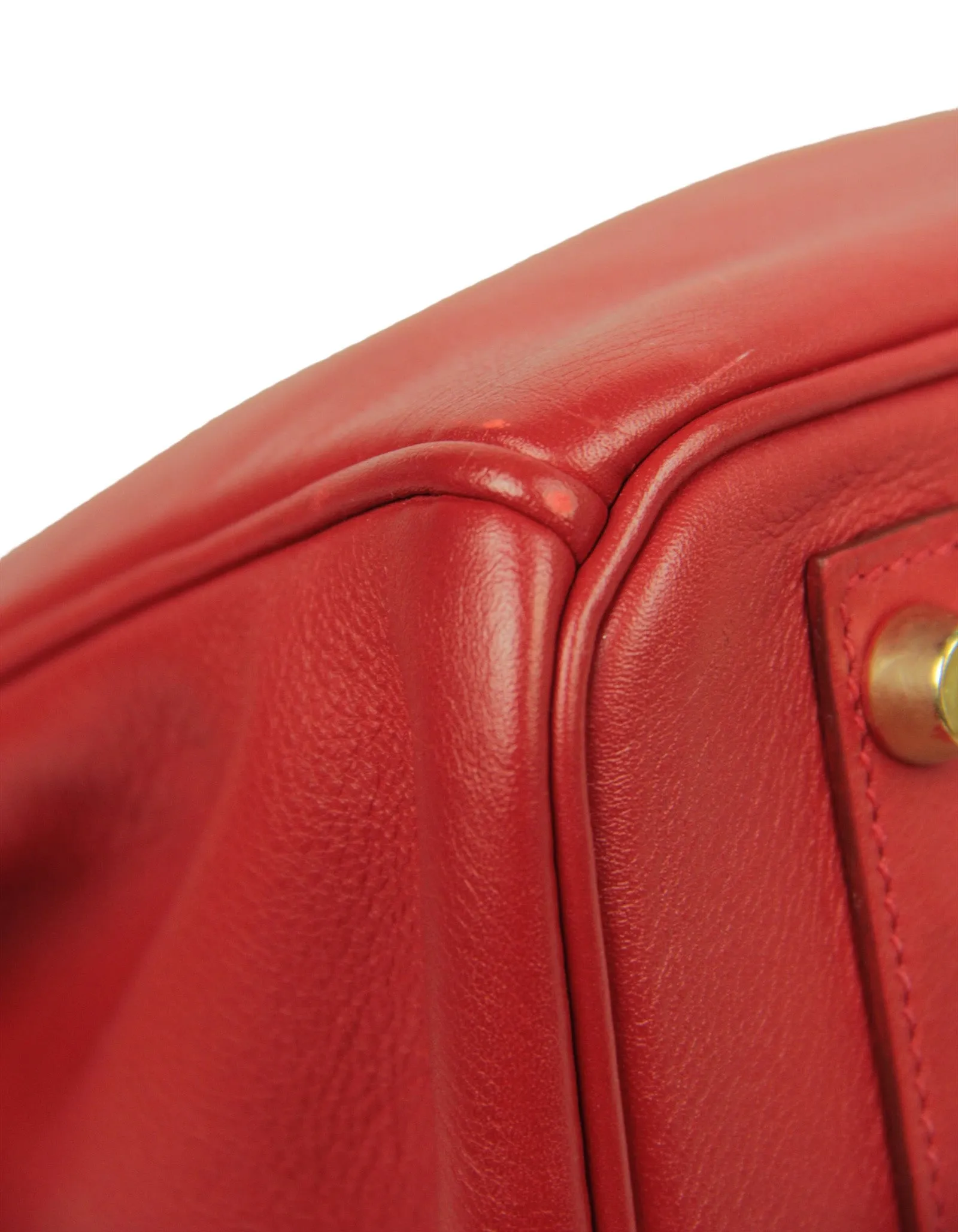 Hermes Red Swift Leather 30cm Birkin Bag GHW