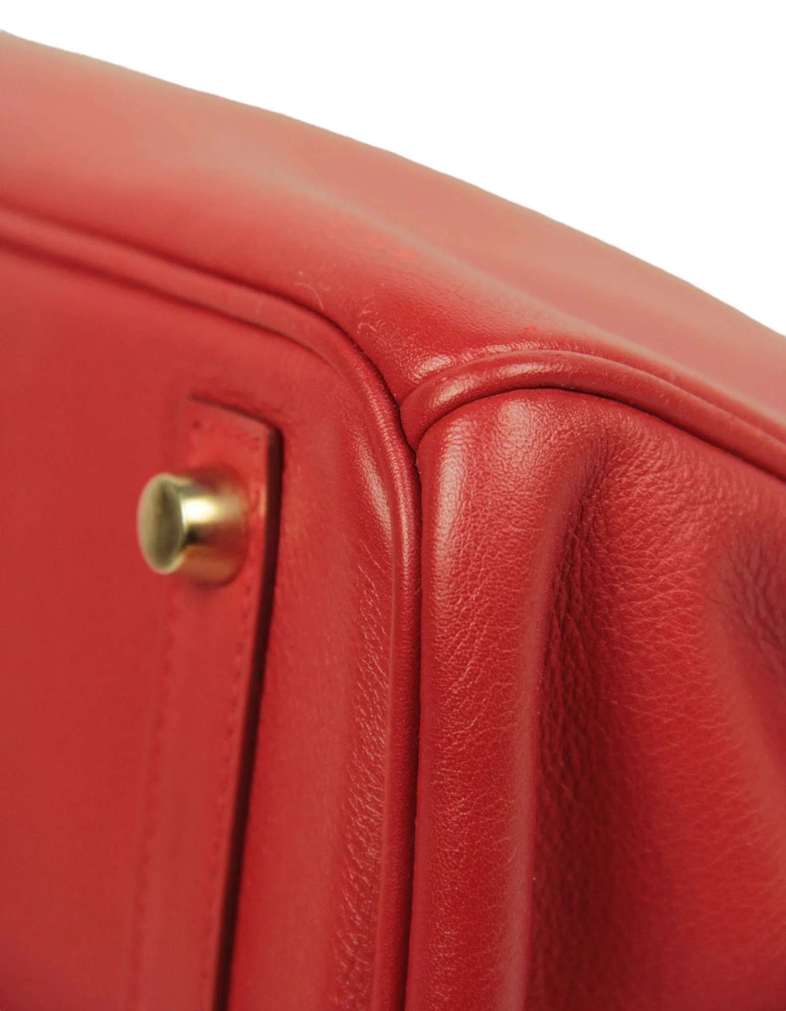 Hermes Red Swift Leather 30cm Birkin Bag GHW