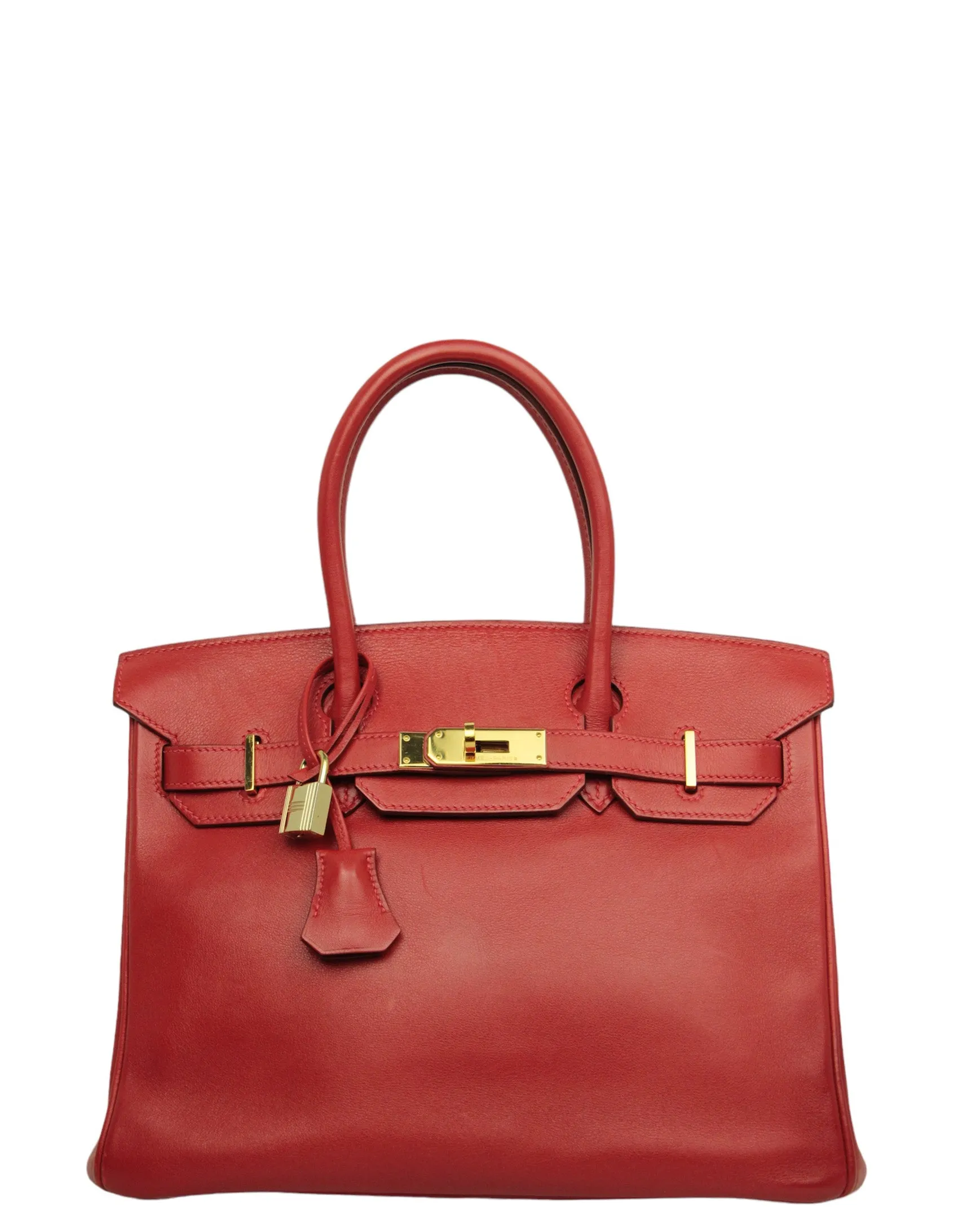 Hermes Red Swift Leather 30cm Birkin Bag GHW