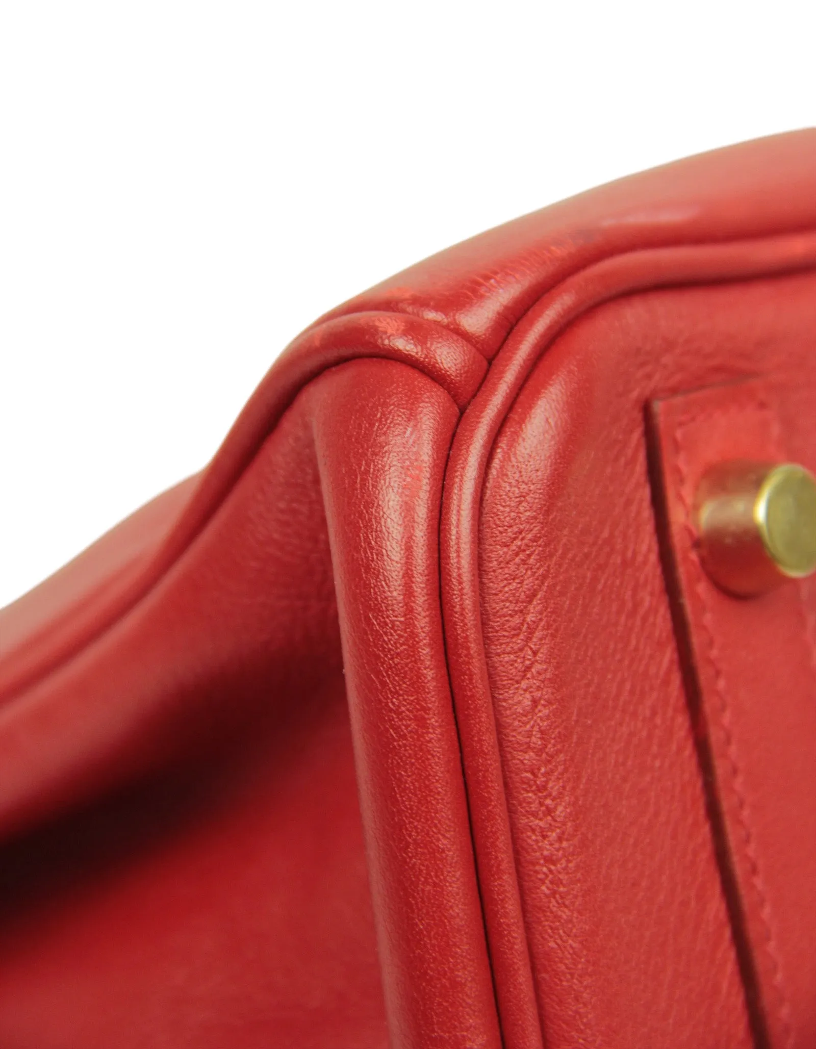 Hermes Red Swift Leather 30cm Birkin Bag GHW