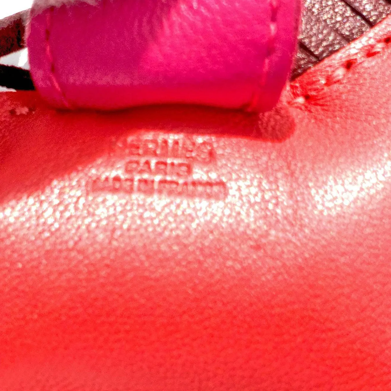 Hermes Rose Jaipur Rodeo Leather Charm PM Small Gorgeous Rare Color