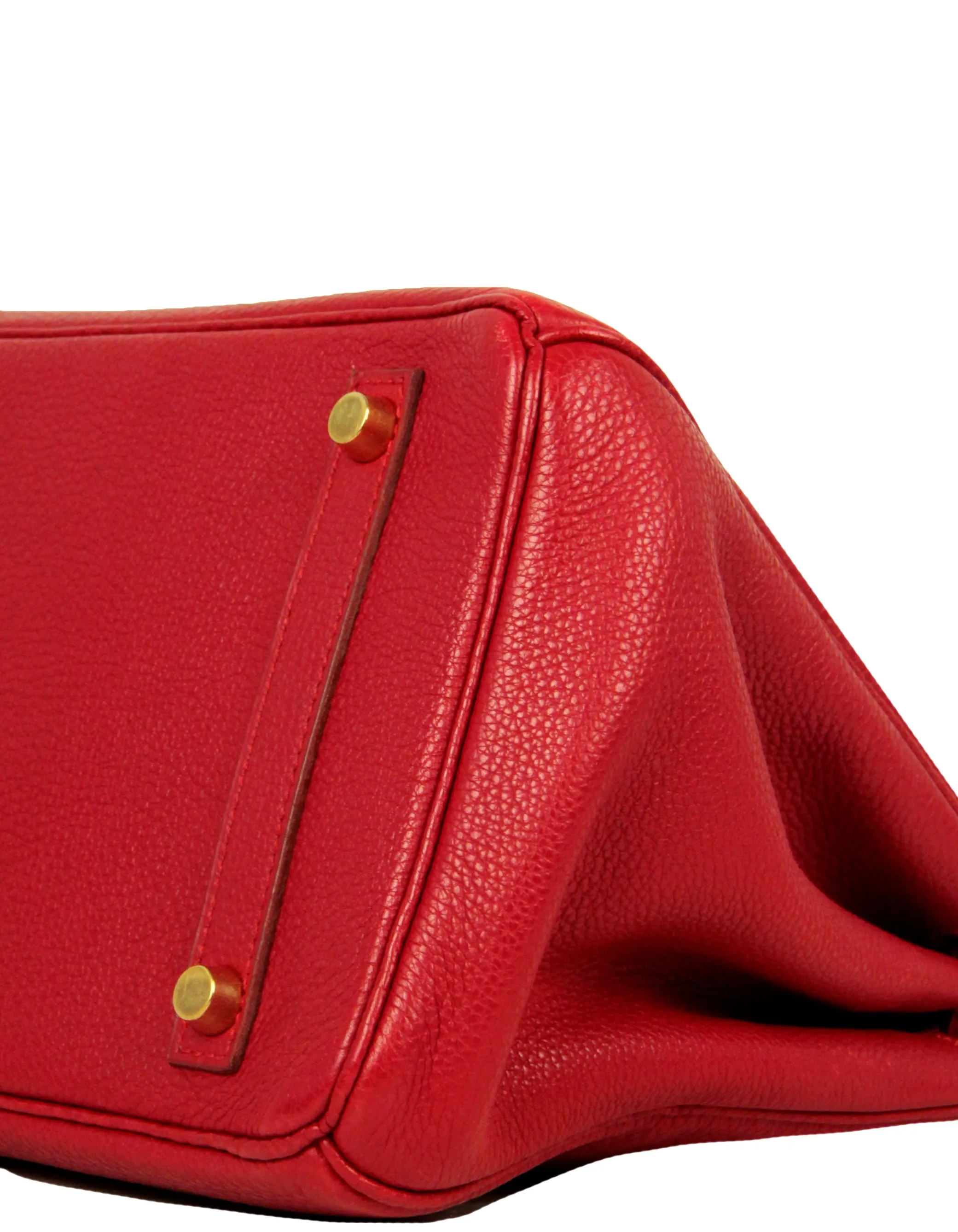 Hermes Rouge Vif Red Togo Leather 30cm Birkin Bag GHW