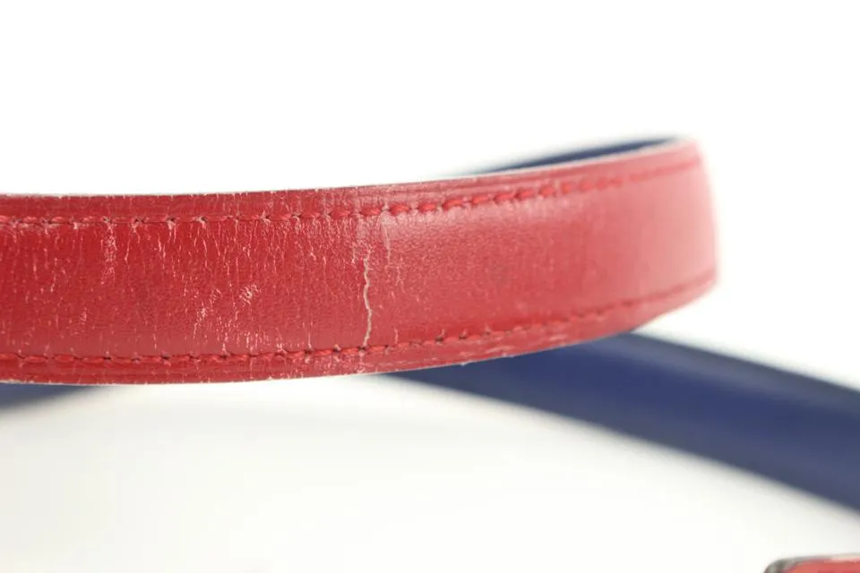 Hermès 18mm Red x Navy x Gold Reversible H Logo Belt Kit 587her315