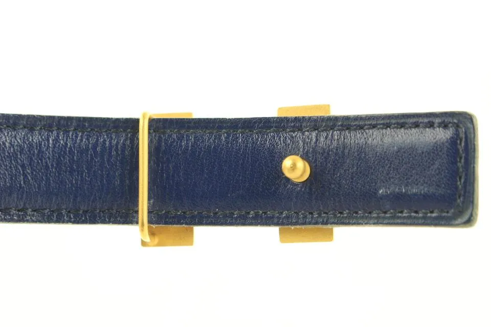 Hermès 18mm Red x Navy x Gold Reversible H Logo Belt Kit 587her315