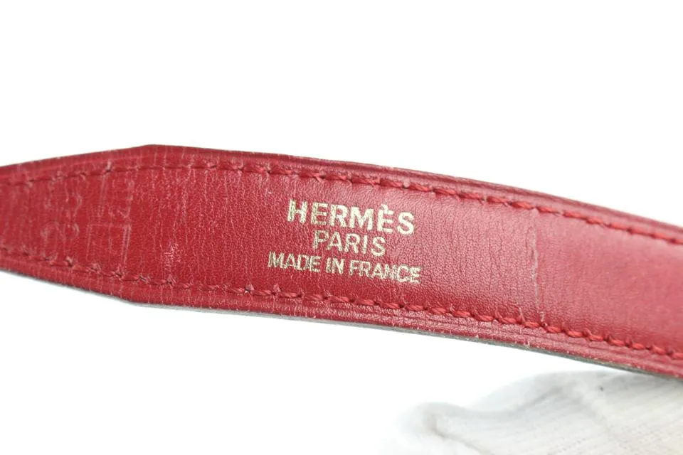 Hermès 18mm Red x Navy x Gold Reversible H Logo Belt Kit 587her315