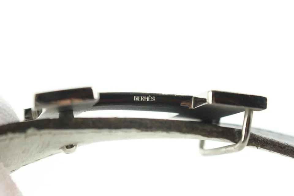 Hermès 24mm Reversible H Logo Belt Kit Silver Constance  39H0R