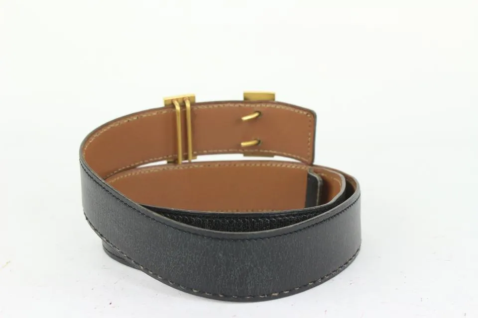 Hermès 32mm Reversible H Logo Belt Kit Black x Brown x Gold 73her726