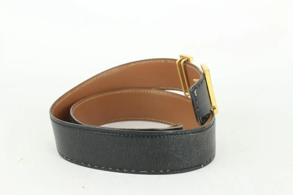 Hermès 32mm Reversible H Logo Belt Kit Black x Brown x Gold 73her726