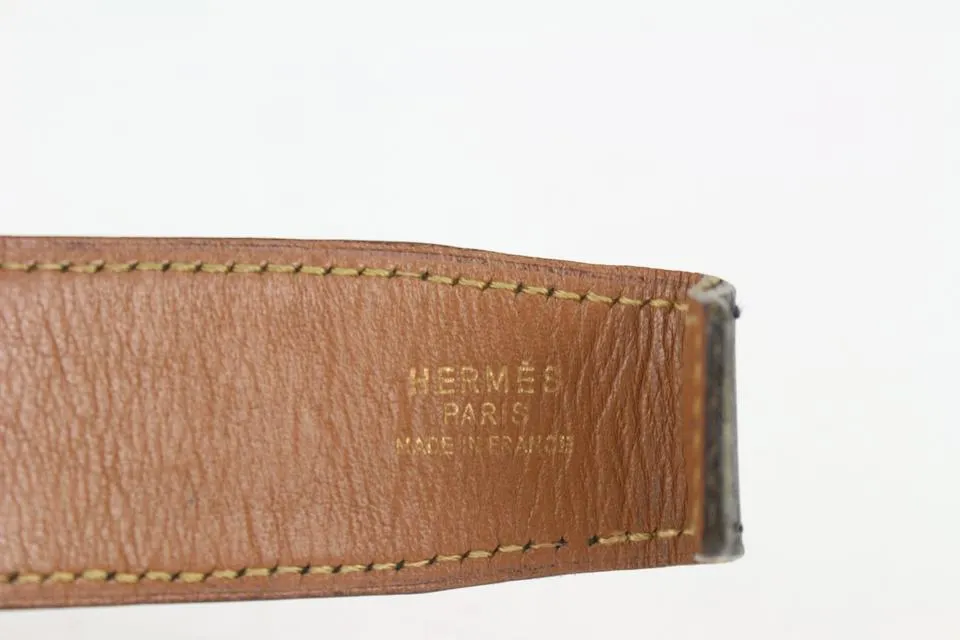 Hermès 32mm Reversible H Logo Belt Kit Black x Brown x Gold 73her726