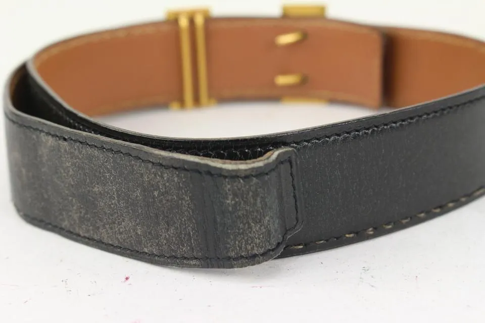Hermès 32mm Reversible H Logo Belt Kit Black x Brown x Gold 73her726