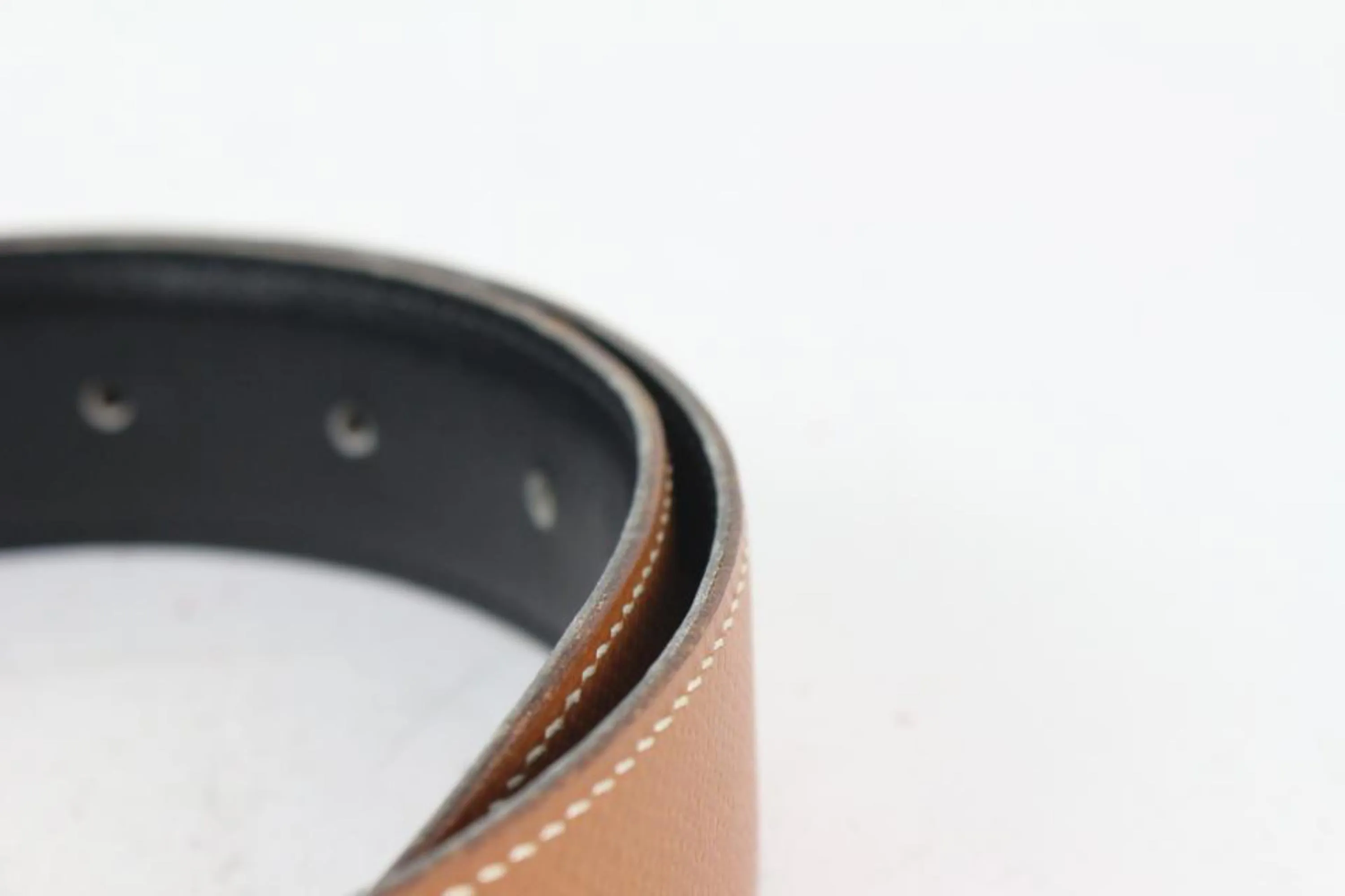 Hermès 32mm Reversible H Logo Belt Kit Brown x Black x Gold 1H96a