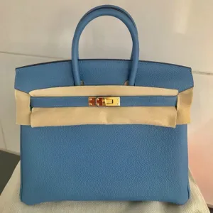 Hermès Birkin 25 Bleu Azur Togo Gold Hardware GHW