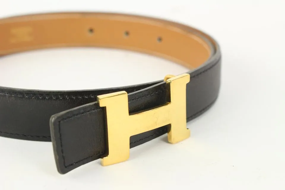 Hermès Black x Brown 24mm Reversible H Logo Belt Kit 830her28