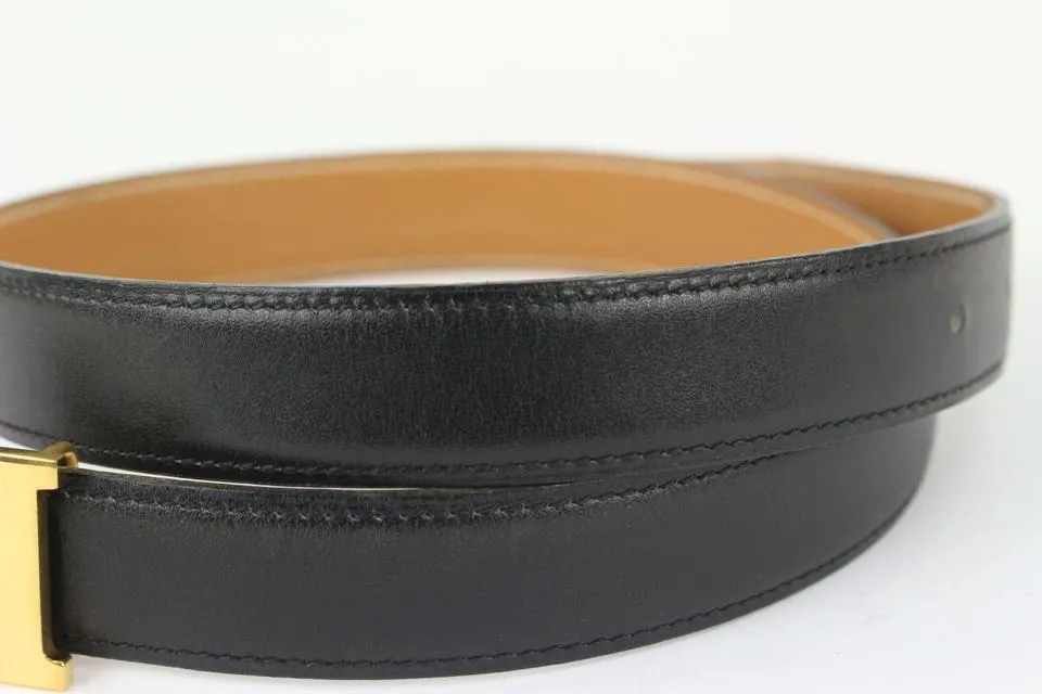Hermès Black x Brown 24mm Reversible H Logo Belt Kit 830her28