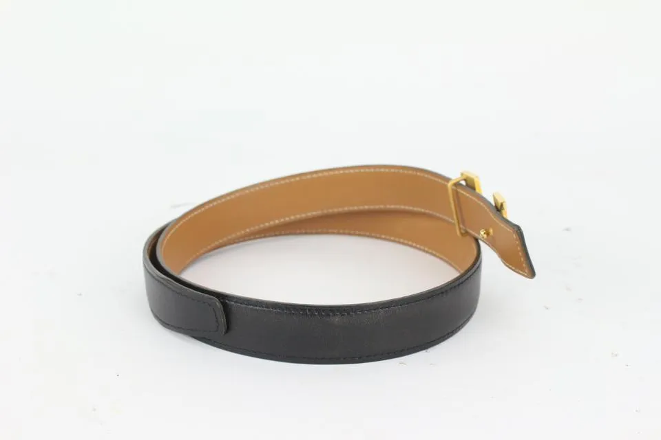 Hermès Black x Brown 24mm Reversible H Logo Belt Kit 830her28